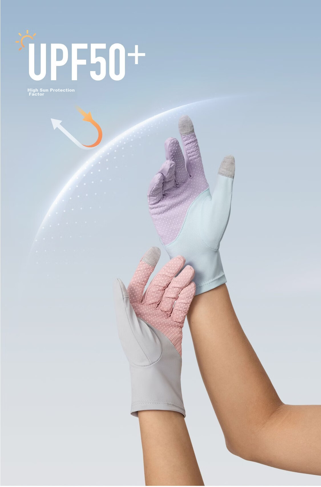 Keep Flexible Touchscreen Ice Silk Ultra-Thin Double Protection Cycling Gloves for Women Car Driving Cooling Sun Protection Non-Slip Early Cherry Pink 4