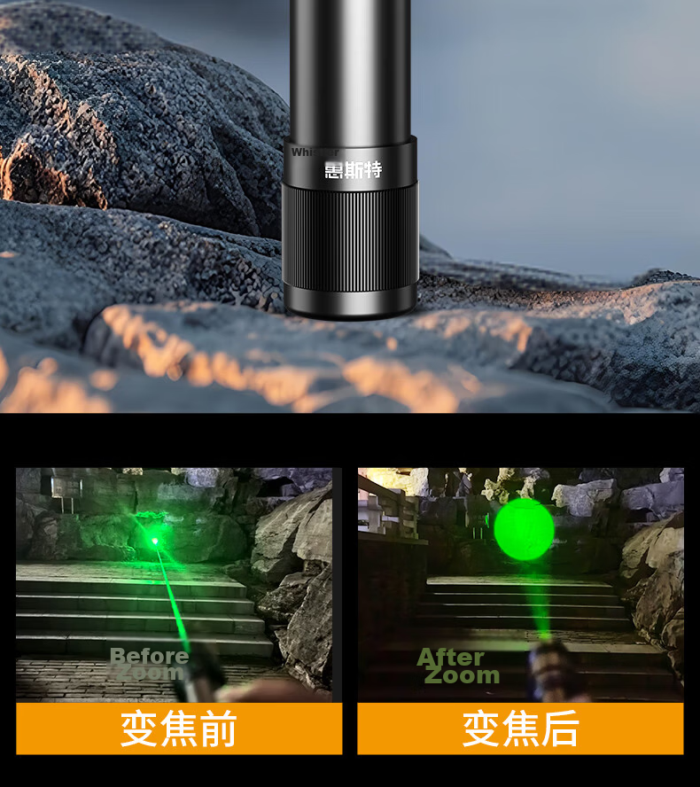 Whist H11 High-Power Bright Green Laser Pointer with Long Battery Life, Constant-On Green Laser Light, Desert Star Pointer, Rechargeable Long-Range Stargazing Pen, Infrared 6