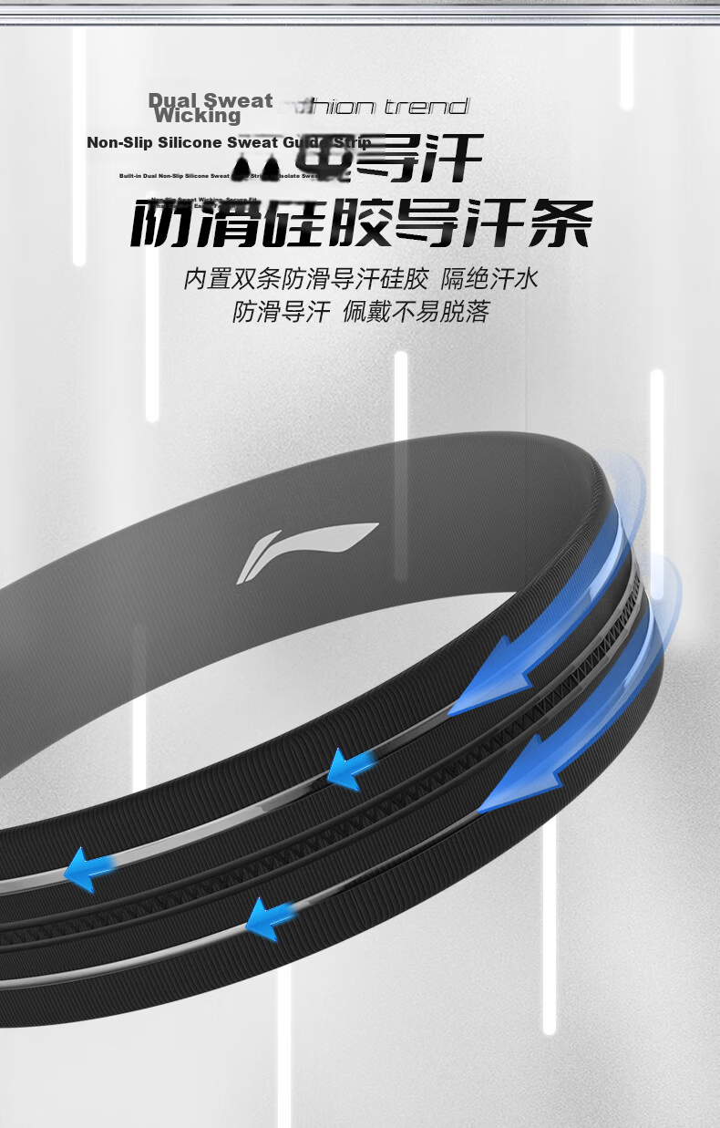 Li-Ning Sports Sweatband Unisex Sweat-Absorbing Headband Running Headscarf Basketball Hairband Forehead Protector 5