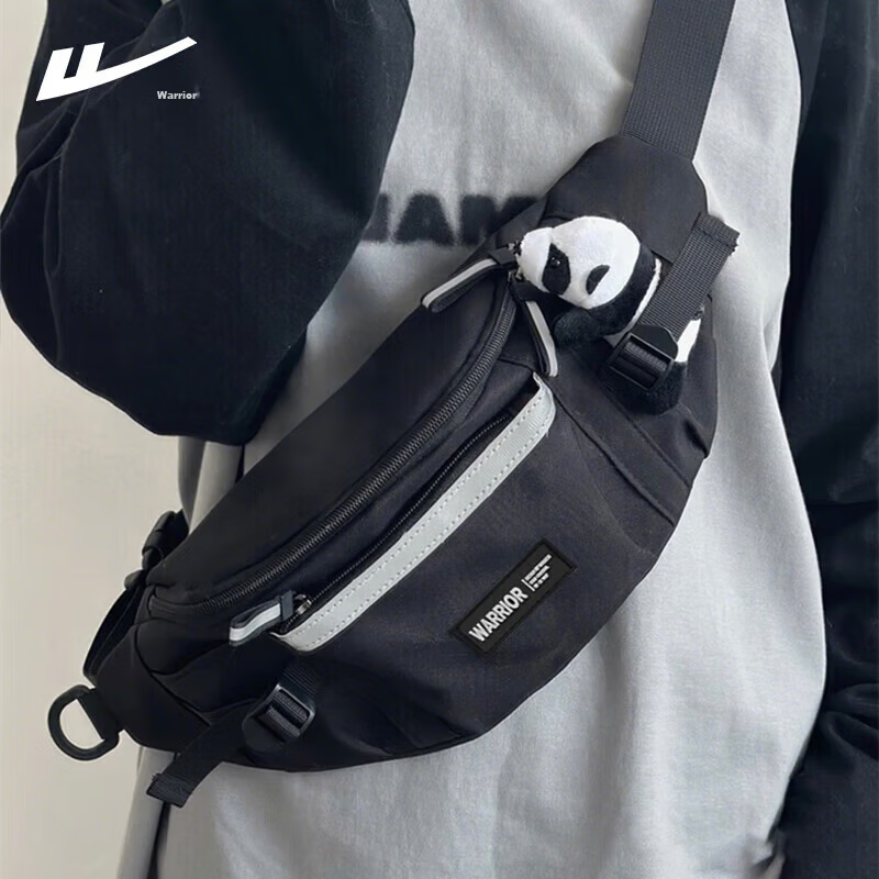 Warrior Men's Crossbody Bag Trendy Hong Kong Style Chest Bag Large Capacity Student Casual Shoulder Bag Cycling Sports Waist Chest Bag