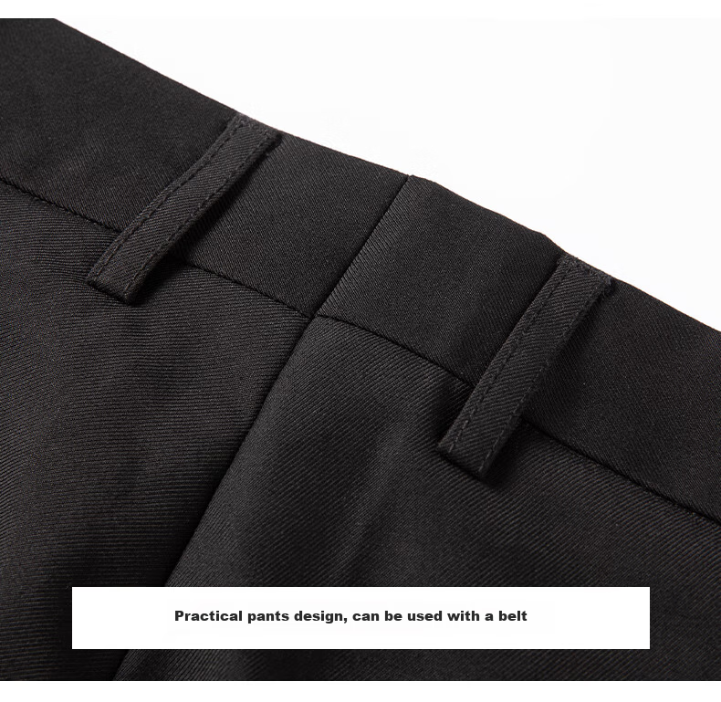 ROMON Wrinkle-Free Dress Pants for Men, Straight-Leg Stretchy, Spring And Autumn 2026, Middle-Aged And Young Business Workwear Style Professional Trousers, Gray, Size 38 23