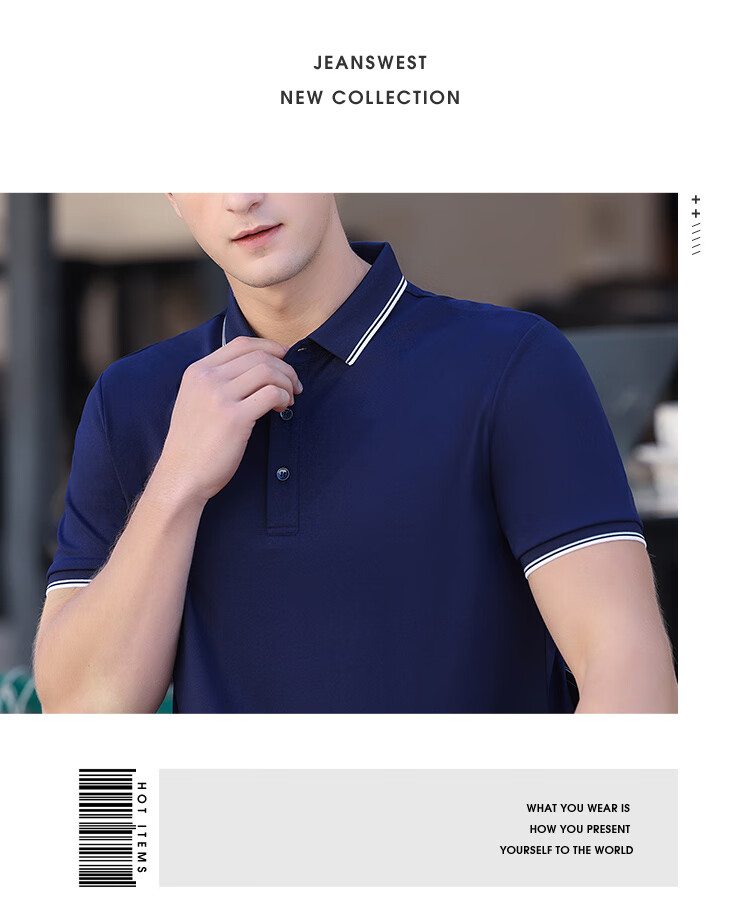 Jeanswest Men's Short Sleeve Polo Shirt 2026 Summer Mint Cooling Casual T-Shirt Base Layer Dark Gray 2XL 10