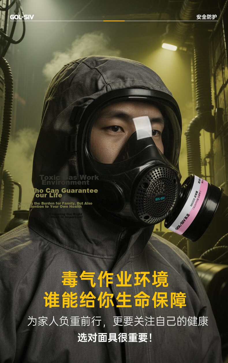 SHENGLI M6800 Full Face Gas Mask for Painting, Filter-Type Chemical Plant Respirator Mask, Class A Protection against Organic Gases/Vapors/Benzene/Toxic Gases Etc., with M6001 Filter Cartridge 2