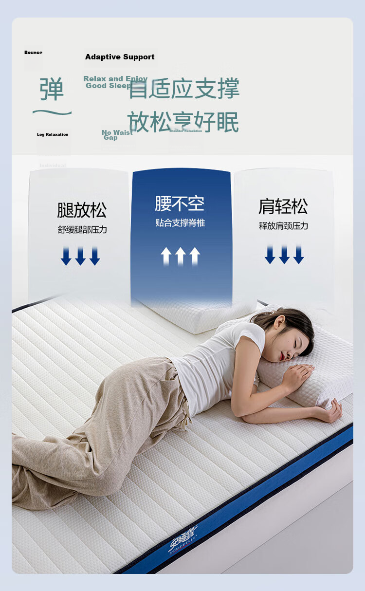 SOMERELLE Latex Mattress Cover Pad 1.8x2m Tatami Mattress High Elastic Soft Mattress Pad 6