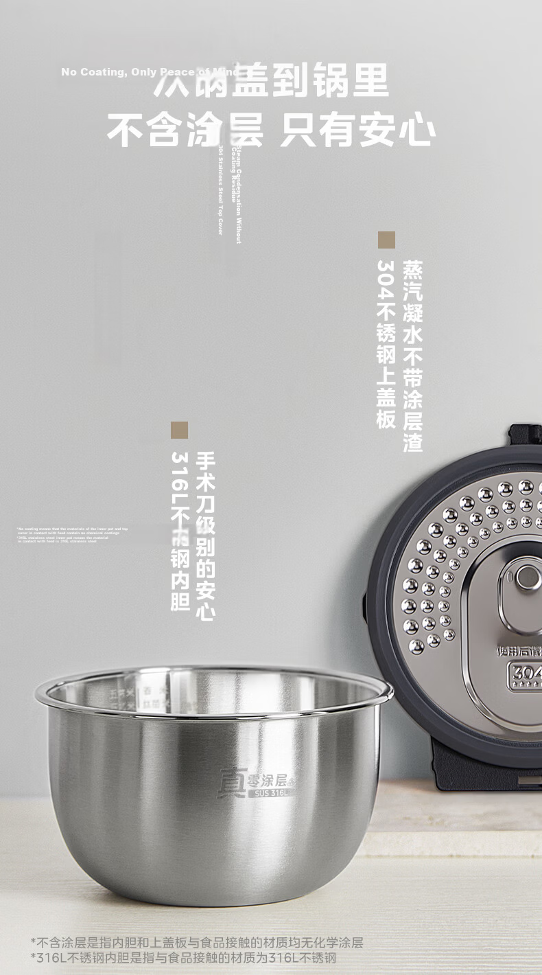 Midea Government Subsidy 3L Rice Cooker Stainless Steel Non-Coated Honeycomb Inner Pot IH Heating Smart Multifunction Rice Cooker HC3050S for 2-3 People 7