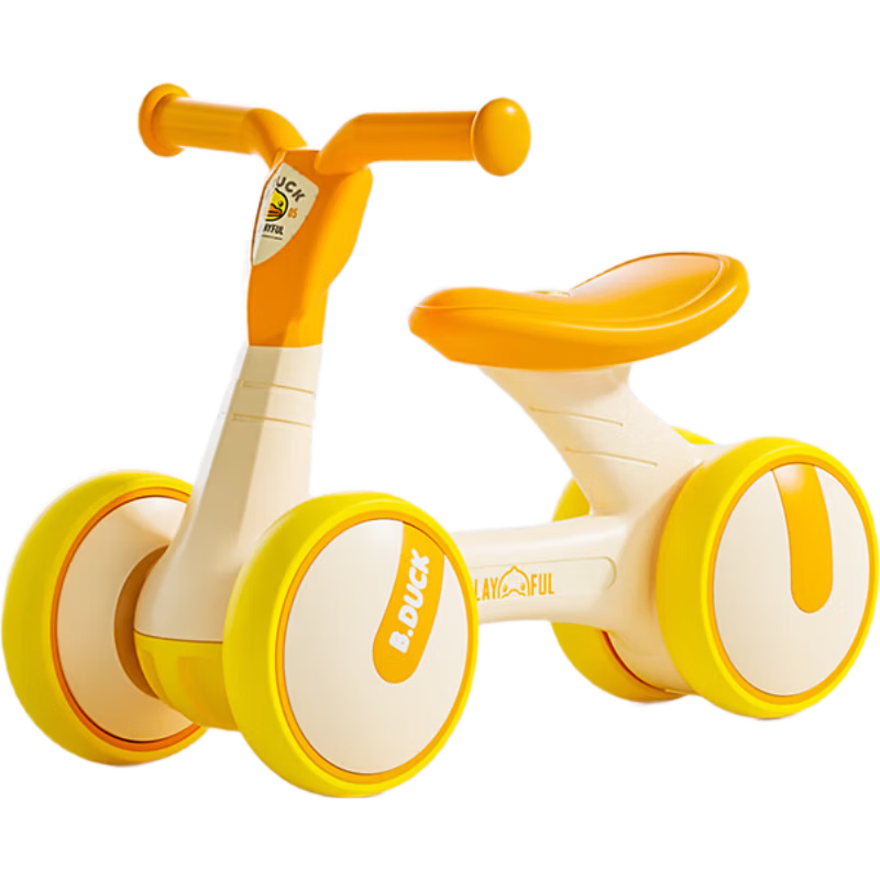 Le Little Yellow Duck Children's Balance Bike Four Wheels 1-3 Years Old Glide Walker for Boys and Girls Baby First Birthday Gift 1006