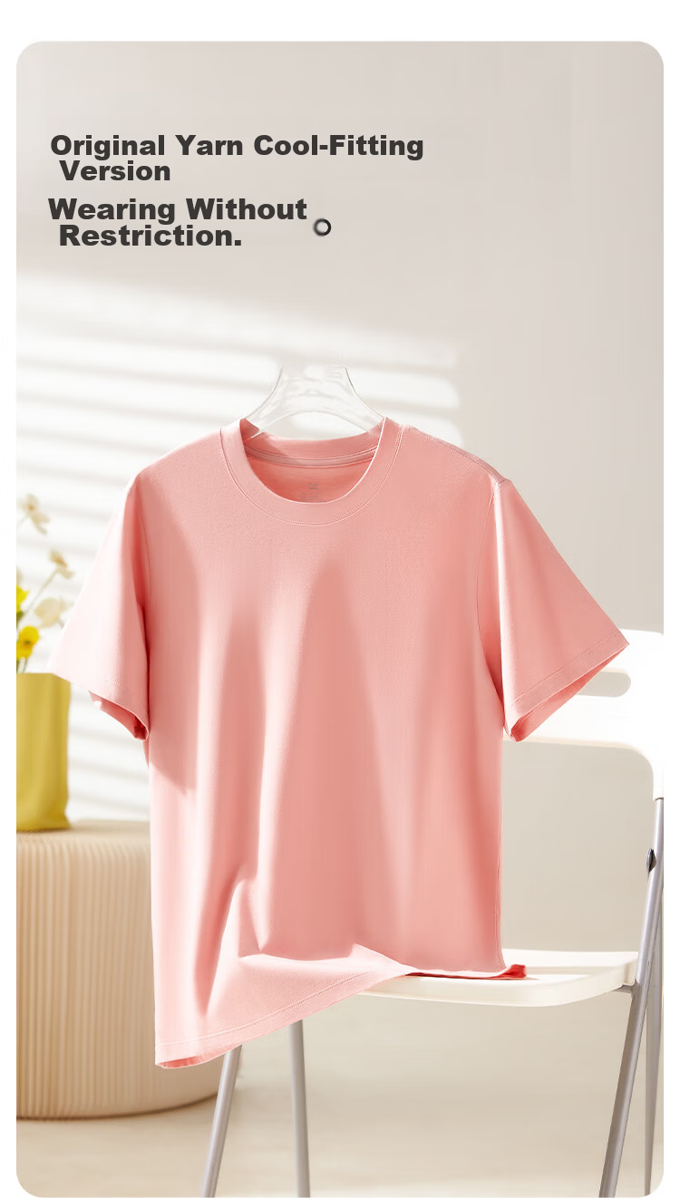 MiiOW Women's T-Shirt, Summer Lightweight Cotton Modal Cool-Feeling Short-Sleeve Round Neck Casual Versatile Undershirt 3
