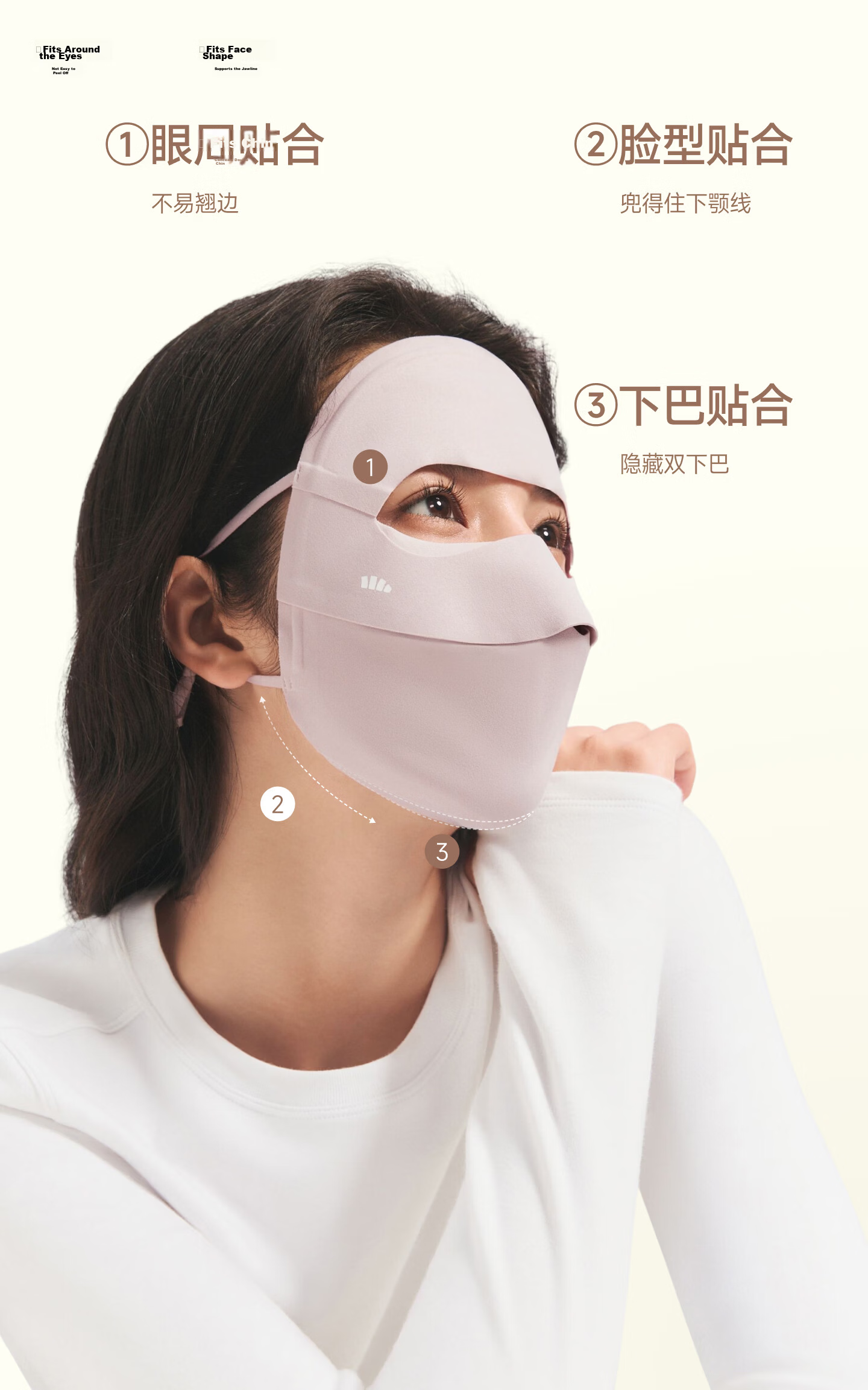 Beneunder Face Mask, Sun Protection Face Cover, Full-Face Coverage, Lightweight And Seamless, Sunscreen Face Mask, Face Bib, High-Quality Cycling Breathable Medical Beauty Gray 10