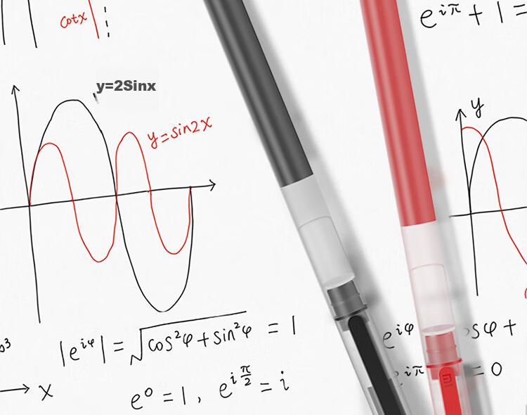 MI Giant Writing Gel Pens, Pack of 10, Red, 0.5mm, Business Office Student Gel Pens, Meeting Pens 8