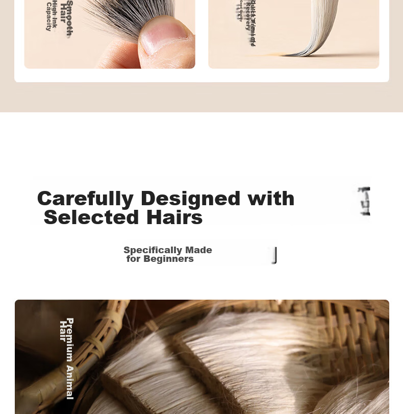 Deli Baiyun Mixed Hair Large Baiyun Medium Kai Small Kai Student Calligraphy Chinese Painting Beginner Entry-Level Brush Xingkai Small Size Baiyun Brush School Supplies 10