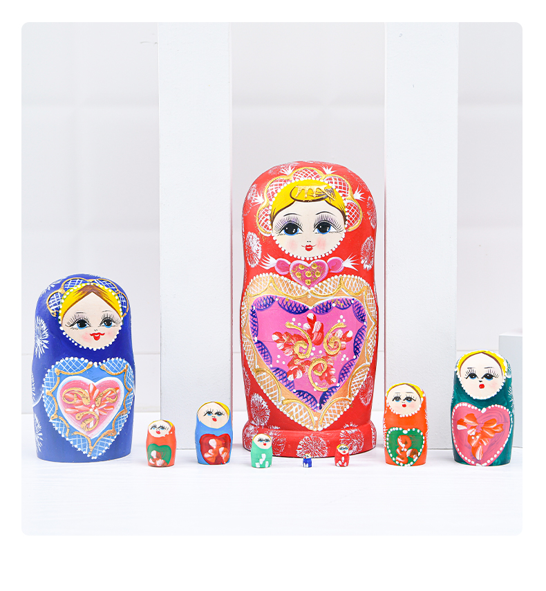 Huashimeng Russian Nesting Dolls Wooden 10-Layer Cartoon Doll Toy for Boys And Girls, Birthday And Holiday Gift 13