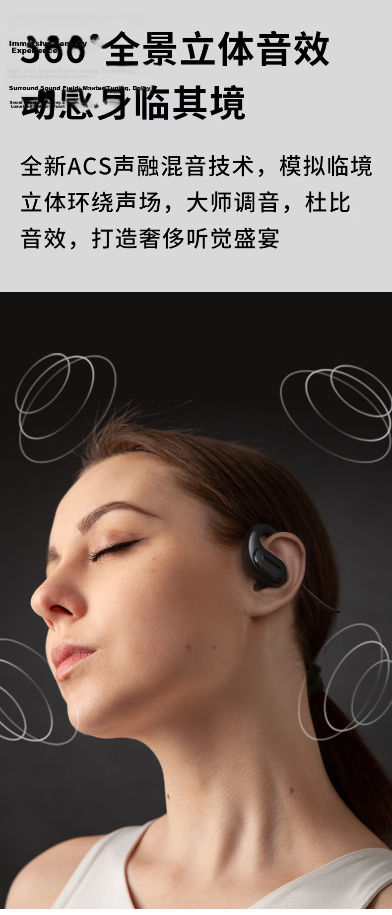 Masentek G9 Wireless Bluetooth Earphones Open-Ear Hook Style Dual Microphone Bone Conduction Concept Neckband Noise-Cancelling Sports Running Music Gaming 4