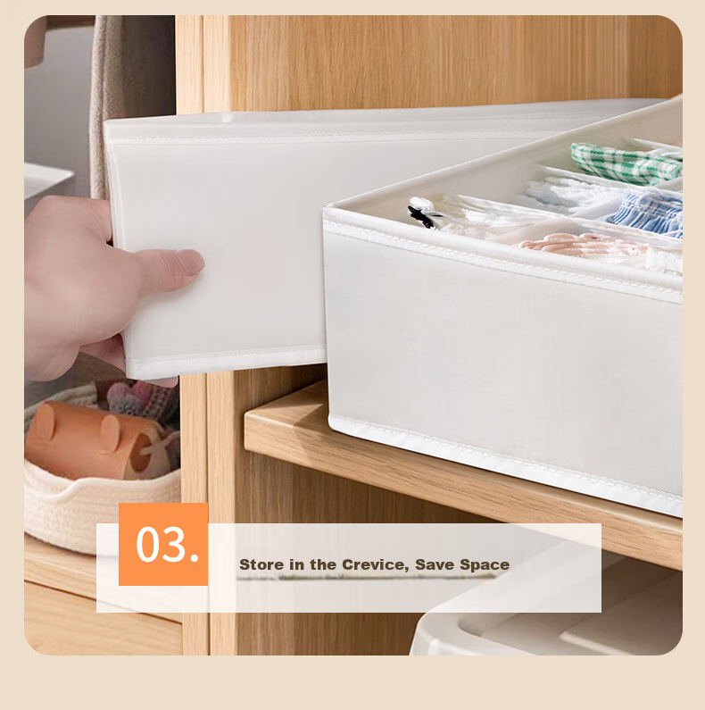 JEKO&JEKO Underwear Storage Box Bra Sock Organizer Underwear Storage Box Home Wardrobe Compartment Storage Box Large 18 Grids 8