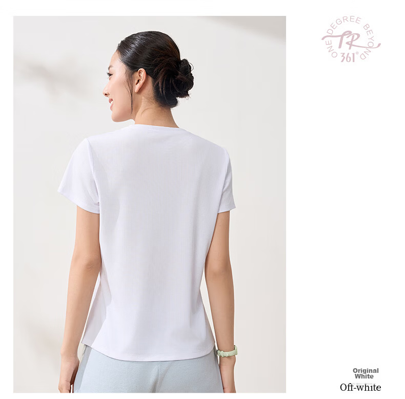 361° Women's T-Shirt Spring Summer Sports Quick-Dry Loose Casual Running Crew Neck Short Sleeve Top 662624117D-8 16
