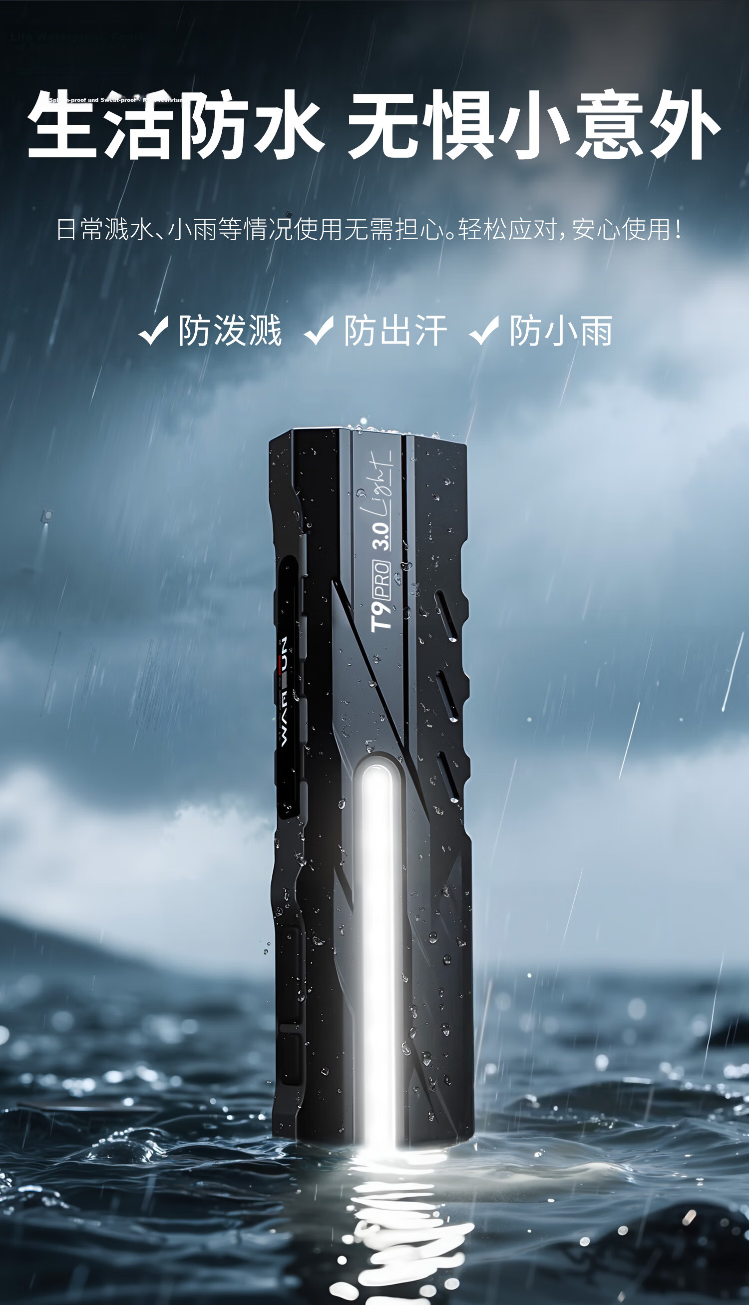 Wolson T9 Mini Portable Flashlight Rechargeable EDC Magnetic Work Emergency Light Strong Beam 13
