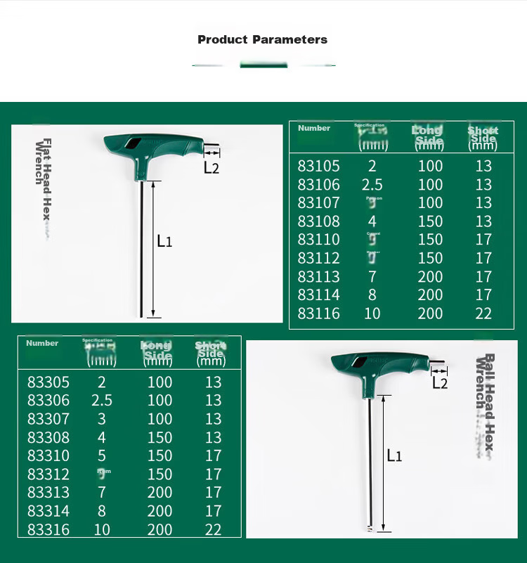 SATA Industrial Auto Repair Wrench, High-Strength T-Shaped Hexagon Wrench, 4MM, 83308, Random Delivery of New Or Old Product 9