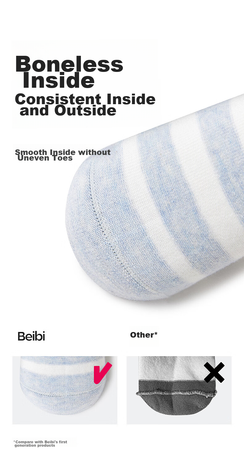 Beibi Baby Knee-High Socks, Spring And Autumn 2026 Style, 100% Pure Cotton Children's Long Socks, Newborn Small Age Infant Over-Knee Socks 6