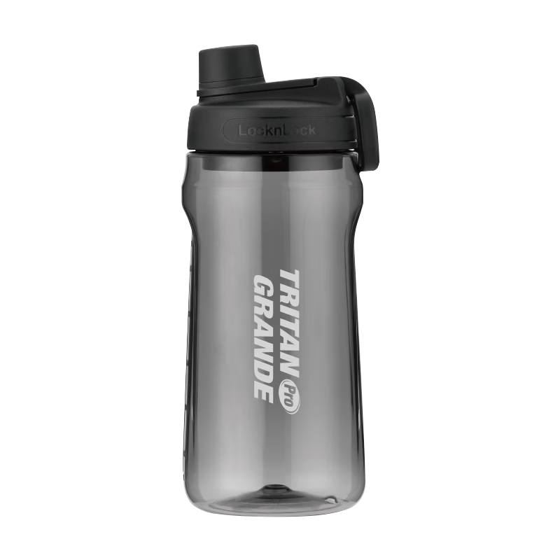 LOCK&LOCK Large Capacity Tritan Sports Shaker Bottle Portable Handle Water Bottle 1.5L Black Plastic Cup for Men and Women