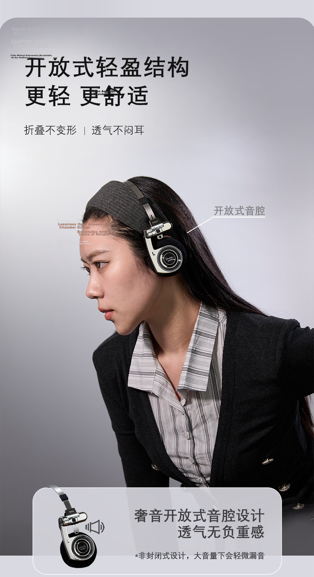WHATPLUS RETRO3 Wireless Bluetooth Headphones Portable Lightweight Over-Ear Sports Earphones 3rd Gen R3 Cloud Mist Color 9