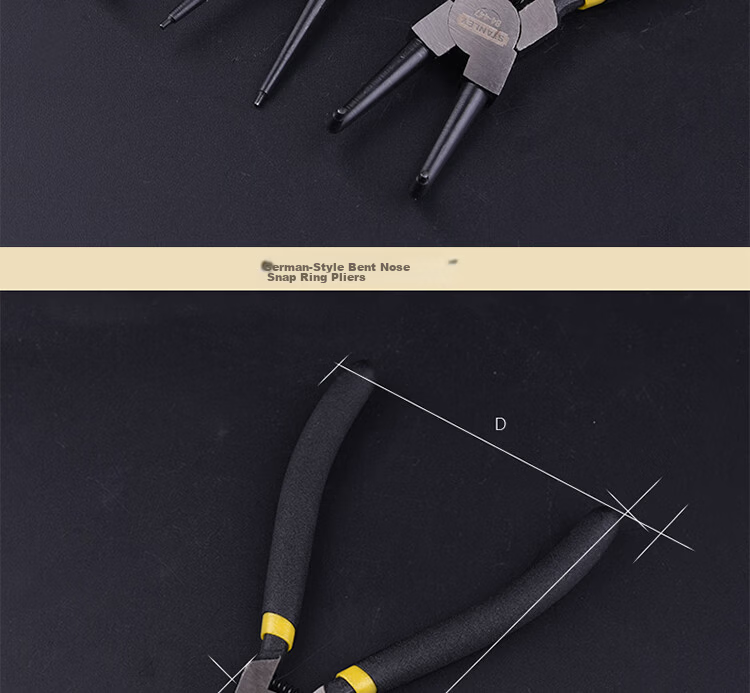 STANLEY German-Style Internal Snap Ring Pliers 13-Inch Circlip Pliers Retaining Ring Pliers Spring Pliers (Internal) 84-365-23 3