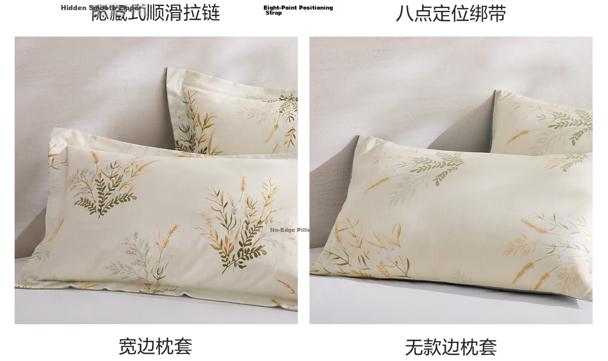 LOVO Luolai Pure Cotton Four-Piece Bedding Set with Twill Bedsheet And Duvet Cover, Double Bed Linen, 220*240cm, Beige 22