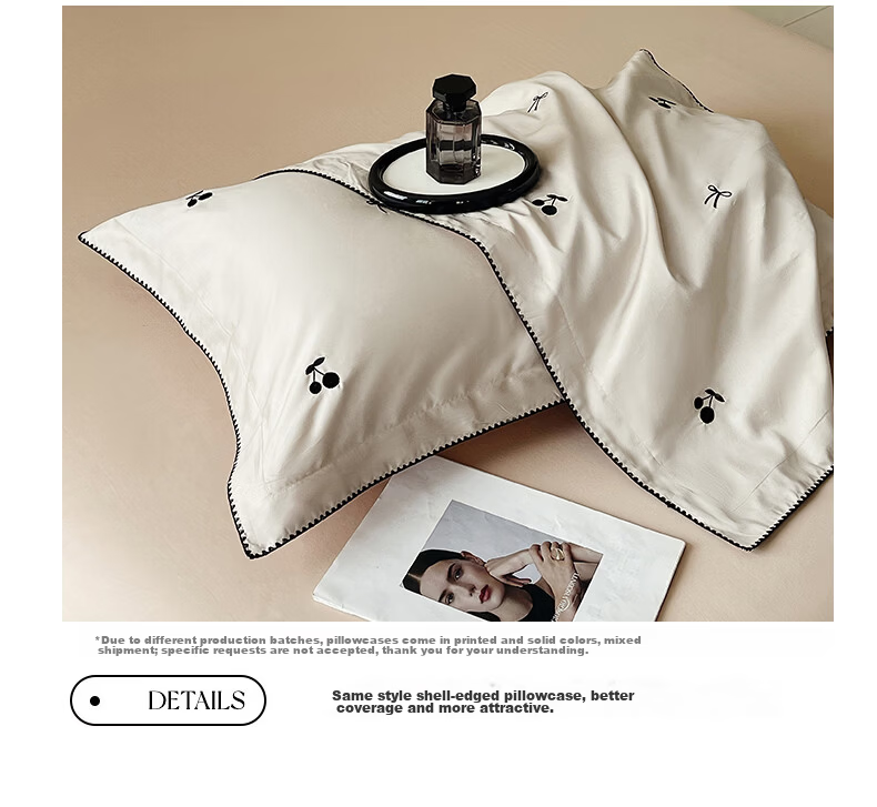 MUJI 100% Cotton 4-Piece Bedding Set Bed Sheet Pillowcase Duvet Cover 200x230cm for 1.5/1.8m Bed - Light Green Plaid 24