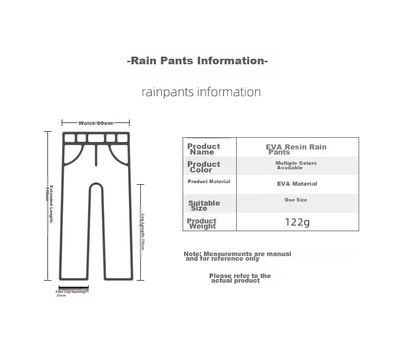 BWNK Adult Waterproof Half-Length Rain Pants Non-Disposable Thickened Wear-Resistant Outdoor Cycling Hiking Rain Trousers Blue One Size 2