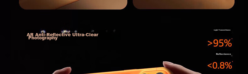 Torras AR Anti-Reflective Full-Coverage Lens Protector for iPhone 17 Pro Max Aluminum Alloy Starry Orange 7