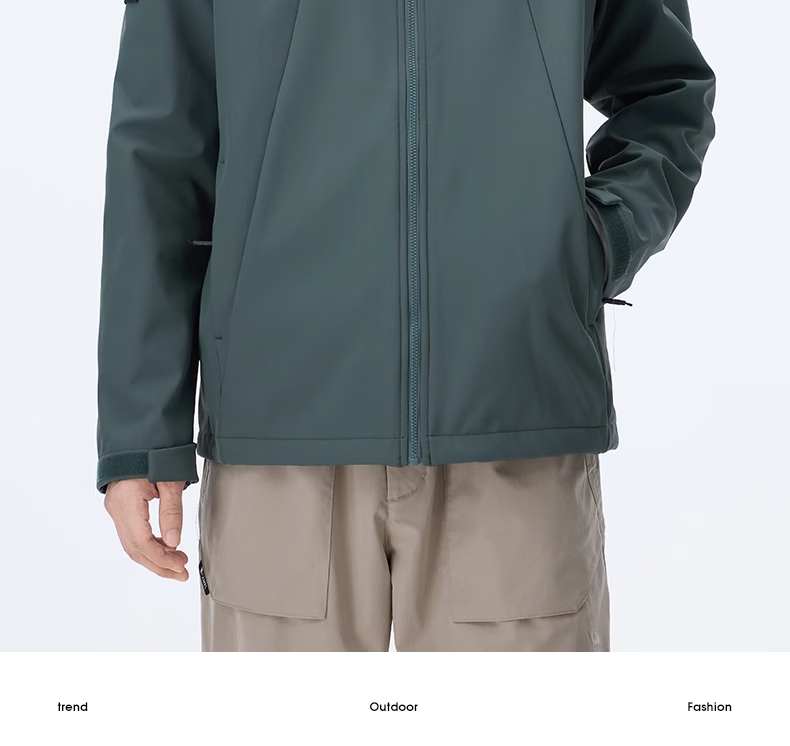 CAMEL Outdoor Integrated Hooded Soft Shell Jacket for Women, Loose-Fitting Top, Water-Repellent, Water-Resistant, Fleece-Lined Coat for Men A14CZ01786 17
