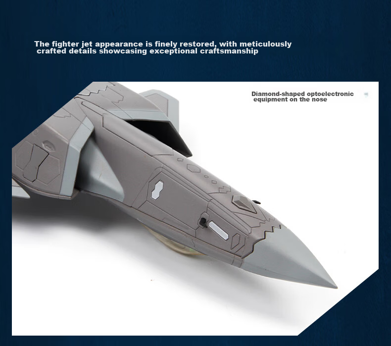 Terebo Aviation Cultural Creative Authentic 1:100 J-20 Fighter Jet Alloy Simulation Aircraft Model Airshow Veteran Commemorative 9