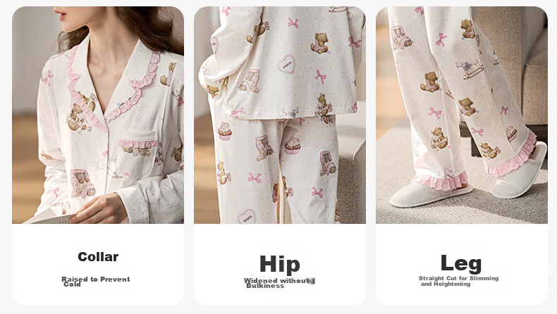 EMXEE Spring Summer Hypoallergenic Breathable Pure Cotton Maternity Nursing Pajamas Postpartum Maternity Homewear Set L 20