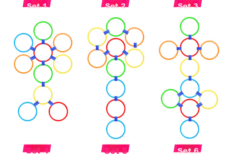 TaTanice Hopscotch Ring Toss Agility Rings Kindergarten Parent-Child Interactive Sensory Integration Training Toy Girls Birthday Gift 12