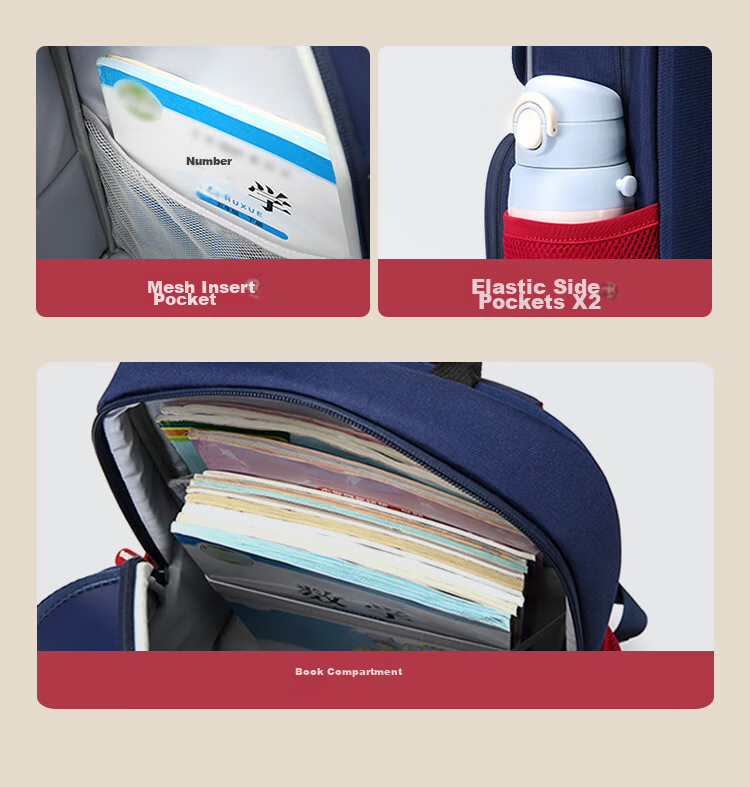 Dijiuchengbao Vnine City Schoolbag for Primary School Students Grades 1-4, Spine Protection And Load Reduction Children's Backpack, Anti-Drop Boys' Shoulder Bag 18