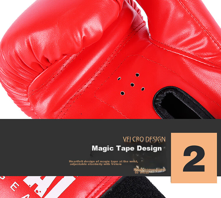 Jingpai Boxing Gloves for Adults And Children, Sanda Fighting Gloves for Men And Women, Breathable Practical Training Gloves for Punching Bag, Red, 6oz 6