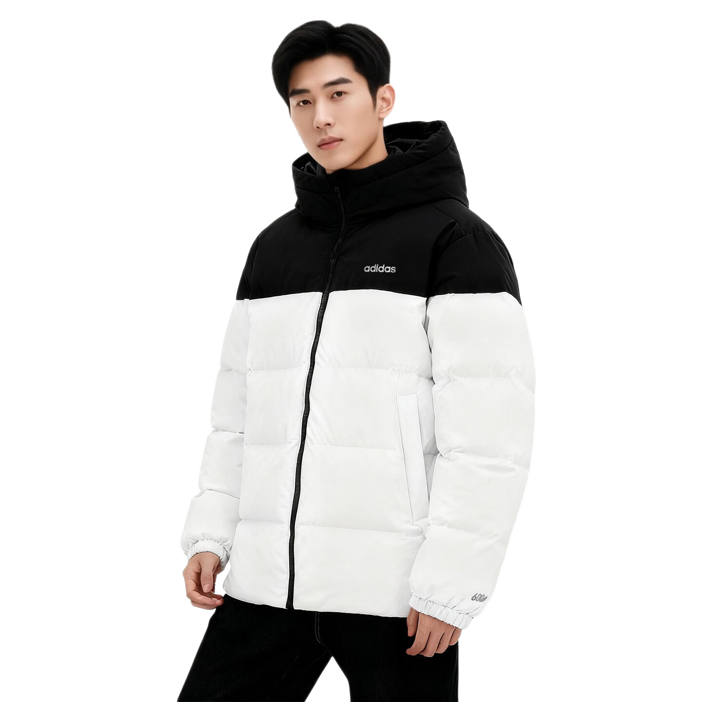 Adidas Men's Winter Hotpot Down Jacket Warm Comfortable Hooded Loose Fit Sports Casual 600 Fill Power Bright White 2XL