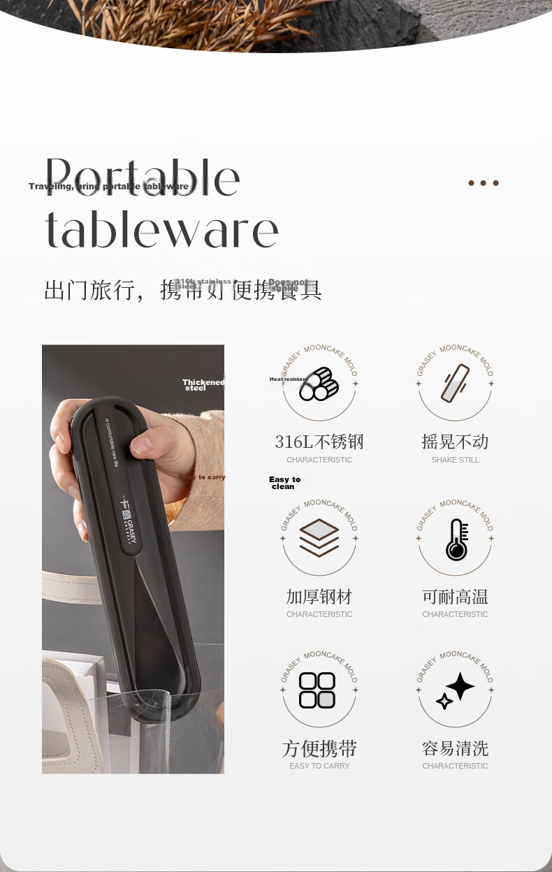 Guangyi Chopsticks, Tableware Student 304 Stainless Steel Chopsticks And Spoon Set, Portable Cutlery for Office Workers, GY7338 2