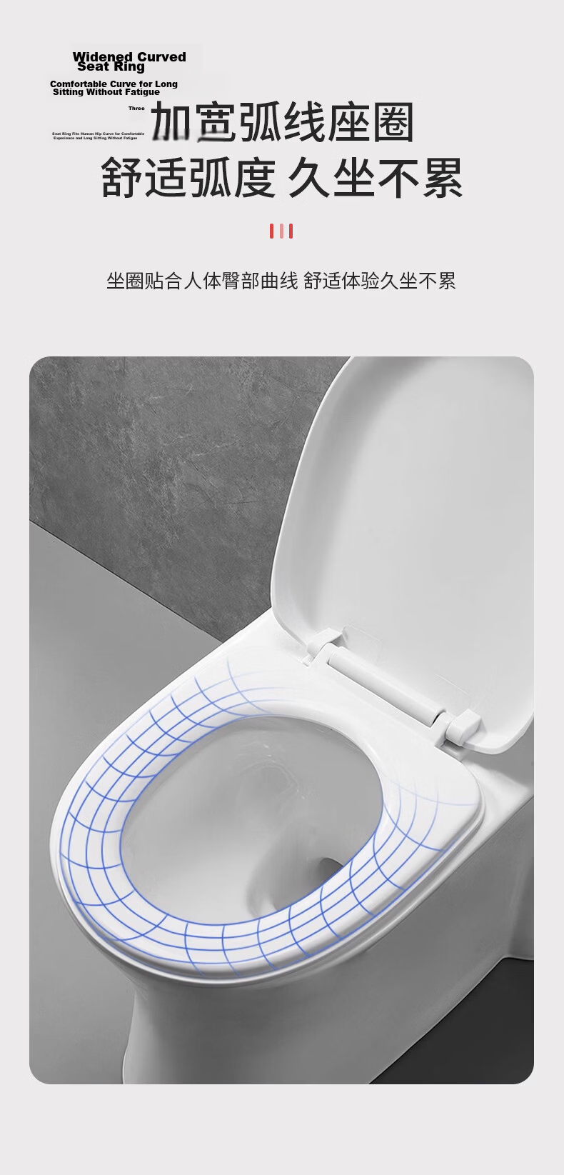 Jingwanhui Universal U-Shaped Toilet Seat Cover Pressure-Resistant Slow-Closing Thickened Old-Style Toilet Seat Ring JW3115 10