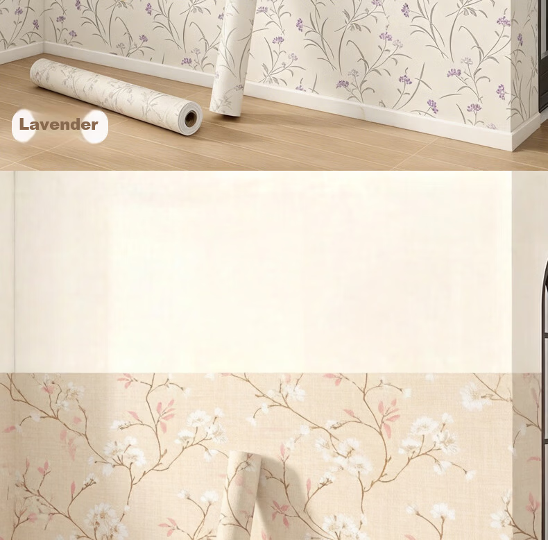 Ouma Self-Adhesive Waterproof Wall Sticker, 60cm X 3m, Peony Pattern, for Covering Ugly Walls, Renovation Stickers for Student Dormitory And Bedroom 14