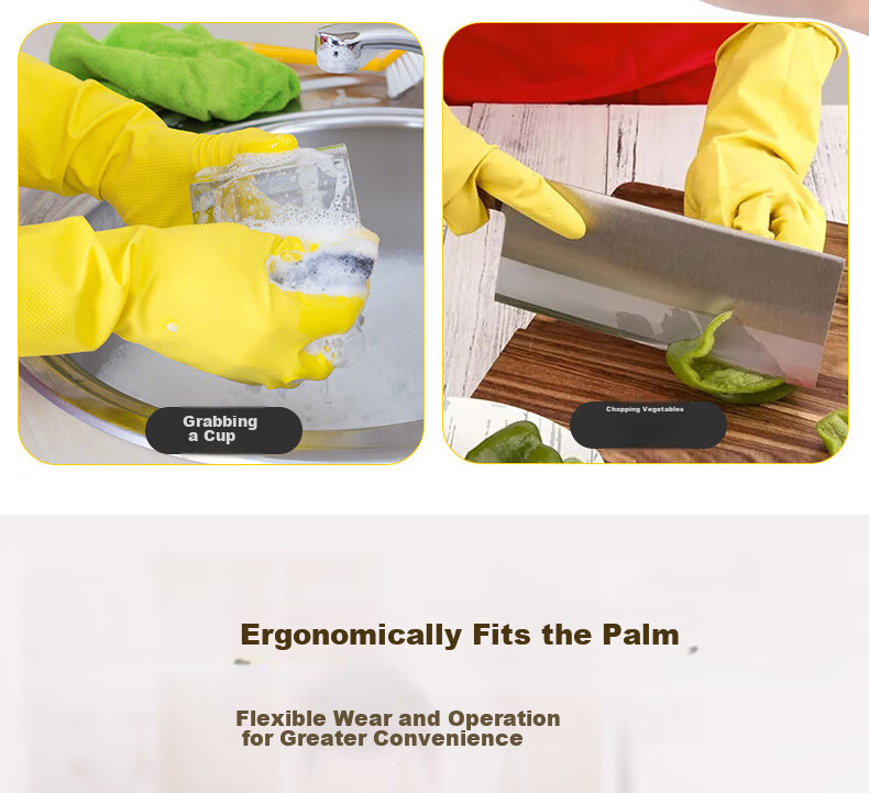 Ams Thick Cowhide Latex Gloves, 10 Pairs, Size M, Protective Rubber, Acid And Alkali Resistant, Oil And Water Proof, Wear-Resistant, Industrial Cleaning Work Hygiene Sanitation Protective Non-Slip Special Gloves A538 17