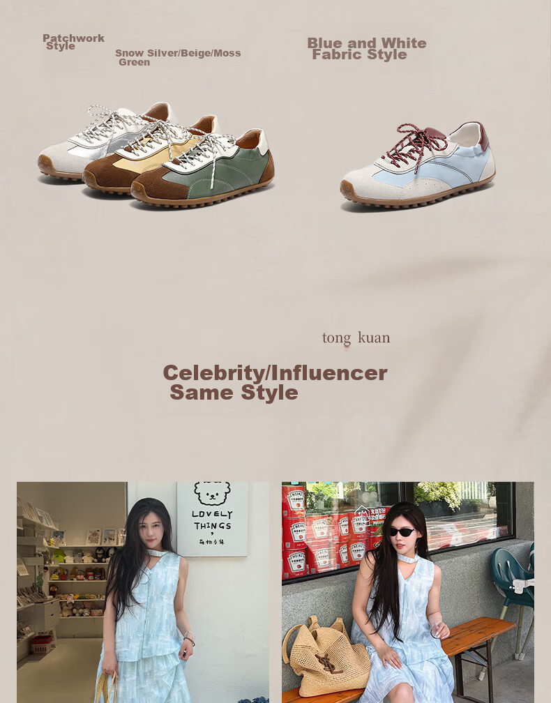 Senda Qixi Gift Xu Ruohan Same Style Sheepskin Casual Sneakers Women 4XV21BM6 Beige Size 34 4