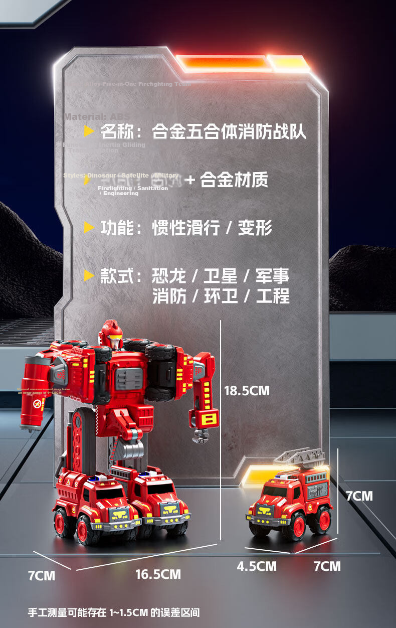 Snaen Children's Toy Dinosaur Transforming Robot Car Alloy Model, 6-Year-Old Boy's New Year Gift 19
