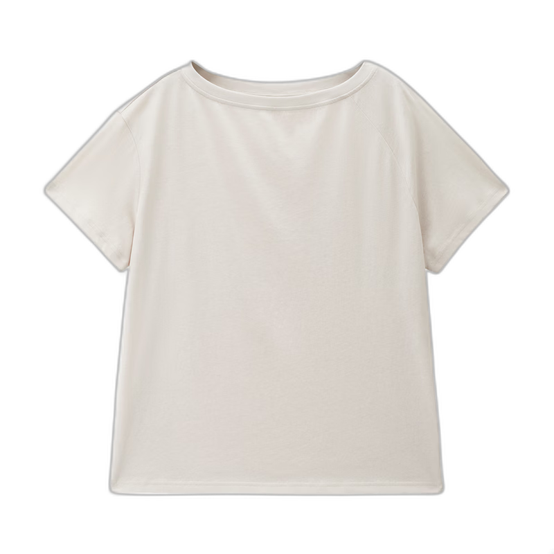 Giordano Women's Short Sleeve T-Shirt 2026 Summer New Floral Yarn One-Shoulder Off-Shoulder Loose Top 05326426