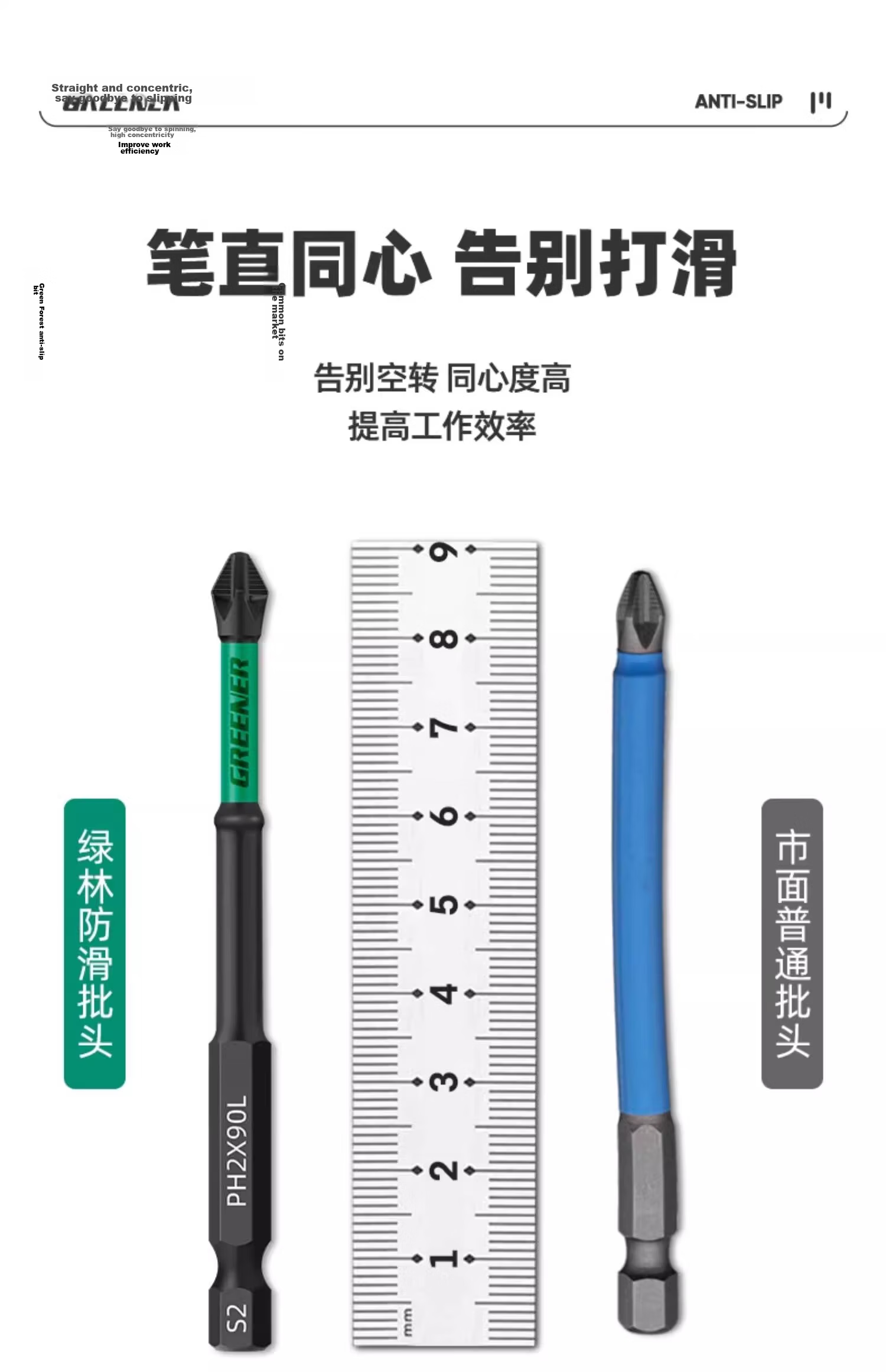 GREENER Cross Head Bit Household Strong Magnetic Super Hard Non-Slip Electric Screwdriver Drill Impact S2 Bit Set 19