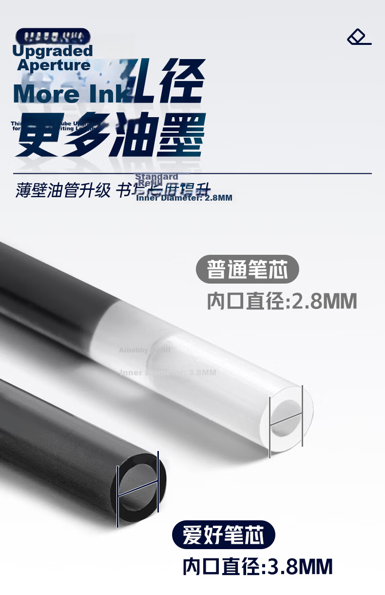 AIHAO 0.5mm Large Capacity Erasable Gel Pen Refills ST Tip Compatible with Zebra and Pilot Black 30pcs DZ2101 8