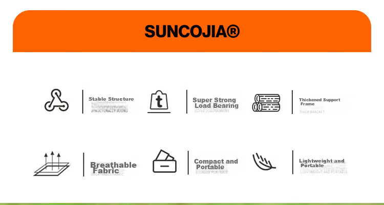 Suncojia Outdoor Folding Stool, Backrest Stool, Portable Outdoor Folding Chair, Lightweight Model 2