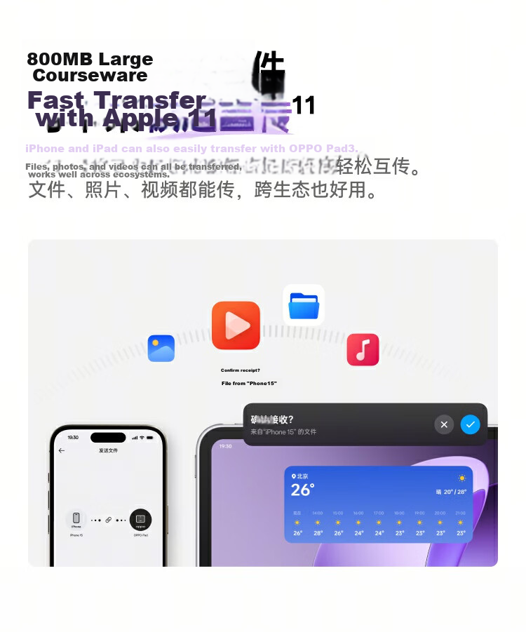 OPPO Pad 3 11.61-Inch Tablet, 8GB+256GB, Aurora Purple, Office Gaming Learning Entertainment OnePlus Tablet, Subsidies Available 11