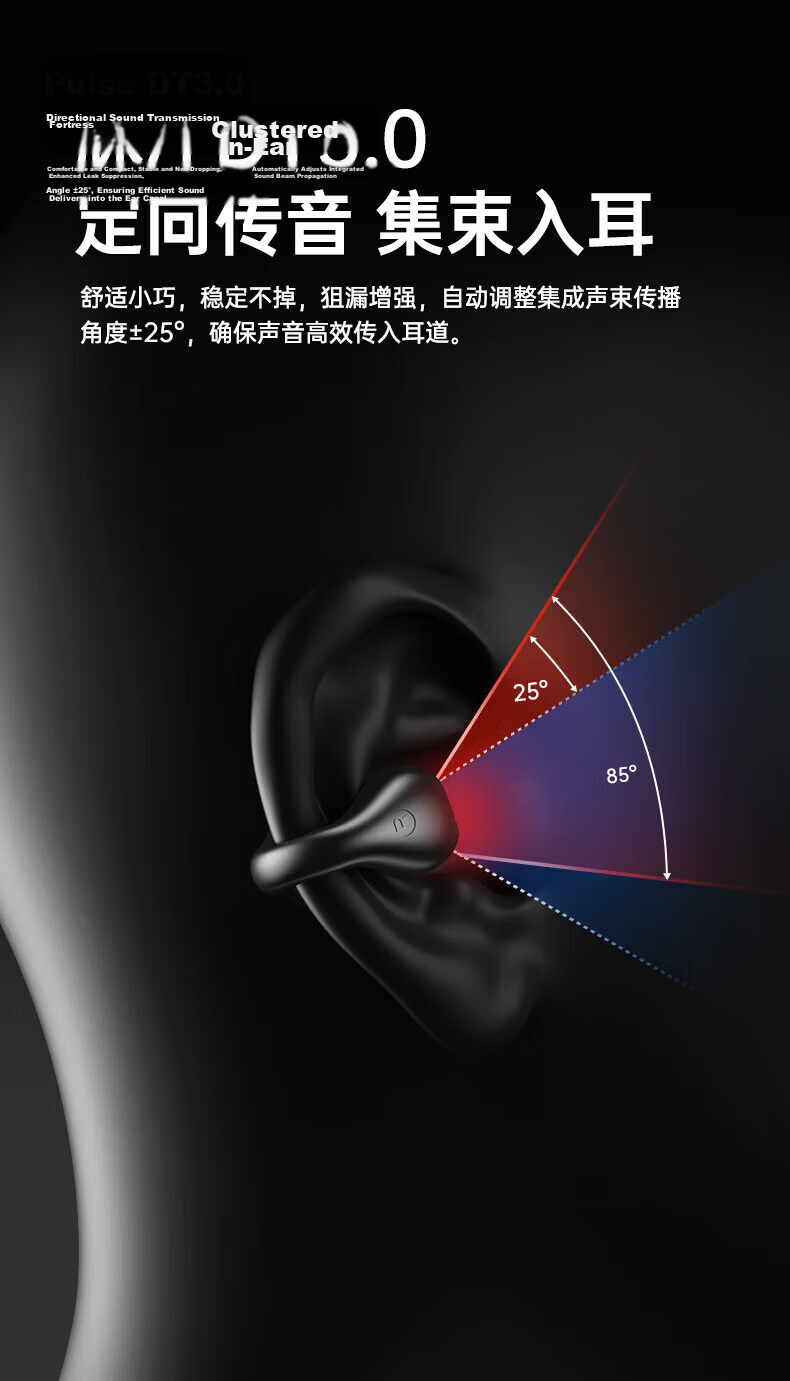 Chuang [MP3 All-In | LED Smart Screen] Bluetooth Headphones True Wireless Open-Ear Bone Conduction Concept All-In Device with Card Slot Ultra-Long Battery Life for Running And Sports 7
