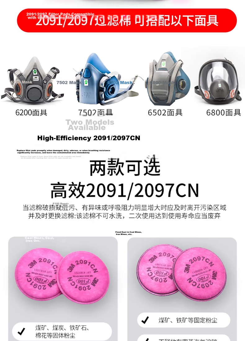3M 6003CN Gas Filter Cartridge for Respirators, Protection Against Hydrogen Chloride and Organic Vapors, 2 Pieces/Pack 3