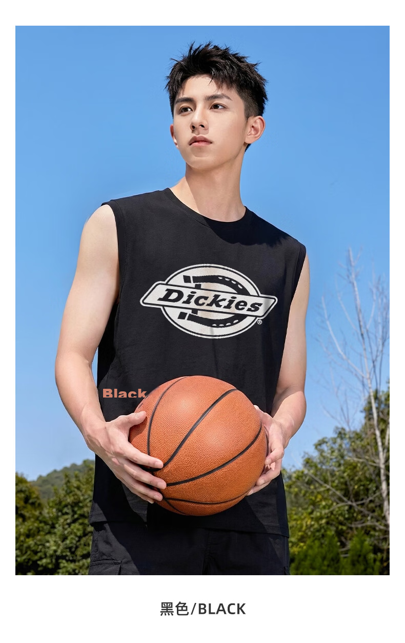 Dickies American Vintage Wide Shoulder Cotton Vest Men 2026 Summer New Outdoor Sports Loose Breathable Sweat-Resistant Top 13