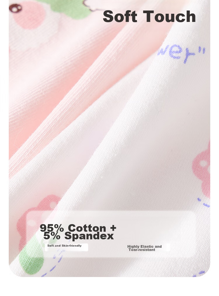 Miiow Kids Girls' Summer Cotton Antibacterial 7A Mulberry Silk Crotch Underwear Baby Boxer Shorts 5